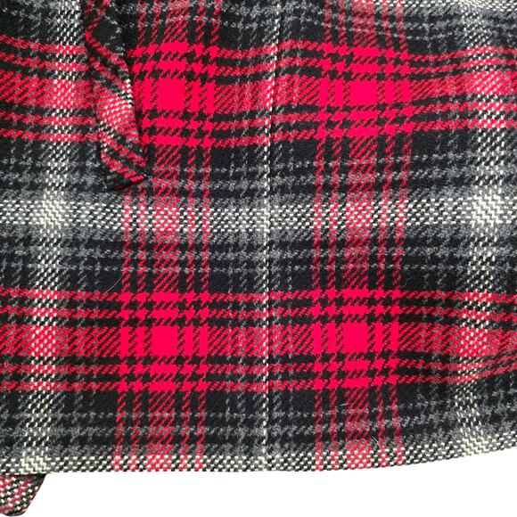 Vintage Pendleton 100% Tartan Plaid Wool Pea Coat in Women's Size M, Red & Black - Picture 14 of 14